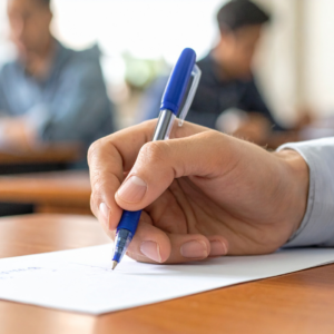 Opositor revisando el material pruebas escritas oposiciones Andalucía 2026